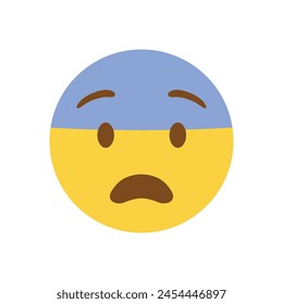 Sad face emoji vector illustration