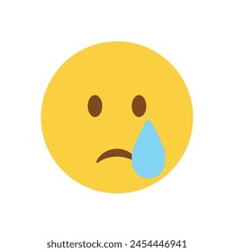 Sad face emoji vector illustration