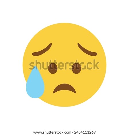 Sad face emoji vector illustration