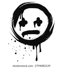 Sad face emoticon character