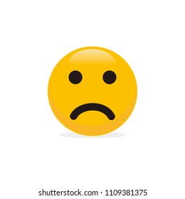 Sad face emoticon icon vector