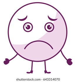 sad face emoticon kawaii character