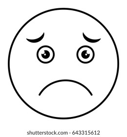 sad face emoticon kawaii character