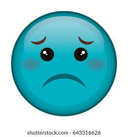 sad face emoticon kawaii character