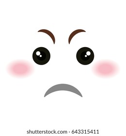 sad face emoticon kawaii style