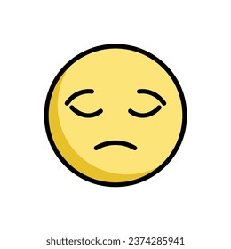 Sad Face Emoticon Vector Illustration