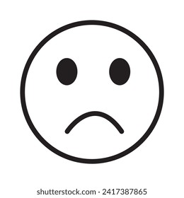 Sad face emoticons . Sad Face line emoji. emoji line art vector icons for apps and websites, Customer review, satisfaction, feedback, mood tracker. emoticons for app and website design.