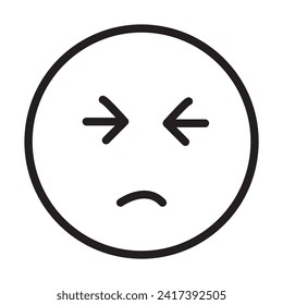 Sad face emoticons . Sad Face line emoji. emoji line art vector icons for apps and websites, Customer review, satisfaction, feedback, mood tracker. emoticons for app and website design.