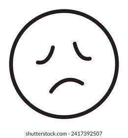 Sad face emoticons . Sad Face line emoji. emoji line art vector icons for apps and websites, Customer review, satisfaction, feedback, mood tracker. emoticons for app and website design.