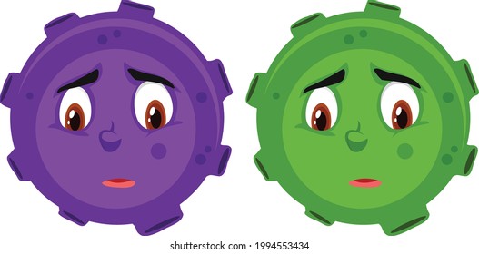Sad face expression cartoon vector art and illustration
