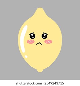 sad face expression lemon character design