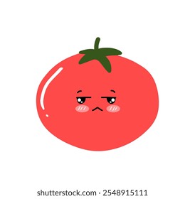 expressão de cara triste desenho de personagem de tomate