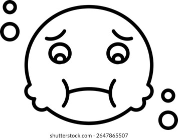 Sad Face Filled Style Icon Design