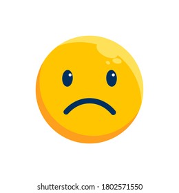 sad face flat emoji icon
