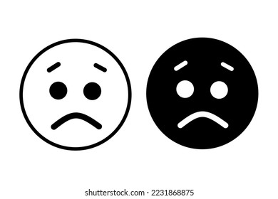 Sad Face flat vector icon. Hand drawn style design illustrations.