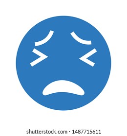 sad face glyph colour vector icon 