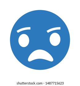 sad face glyph colour vector icon 