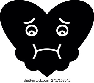 Design de ícone de estilo de glifo de face triste