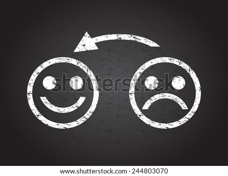 sad face to a happy face