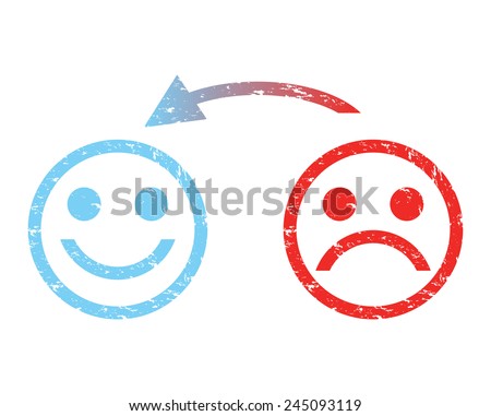 sad face to a happy face