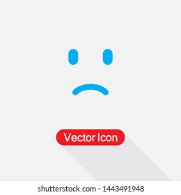 Sad Face Icon, Angry Face Icon,Angry Emoji Icon, Smile Icon Vector Illustration Eps10
