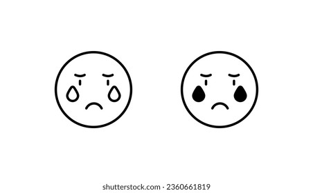 sad face icon design with white background stock illustration