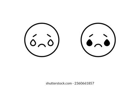 sad face icon design with white background stock illustration