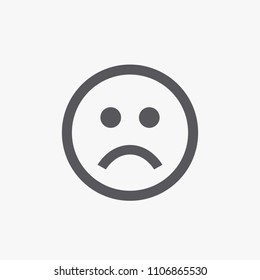 Sad face icon emoji vector