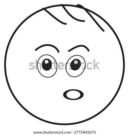 Sad face icon. Emotion character symbol. Unhappy head figure. Vector mood sign. EPS 10.