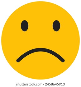 sad face icon in flat style