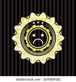 icono de cara triste dentro de una placa brillante