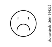 sad face icon outline editable stroke line drawing eps