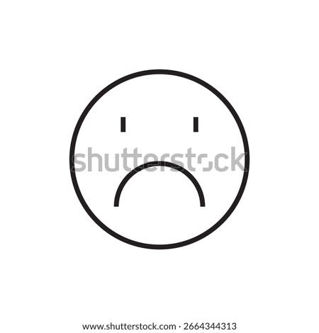 sad face icon outline editable stroke line drawing eps