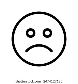 Sad Face Icon Perfect for Emotion and Mental Health Illustrations