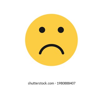 Sad face icon.   Sad smile icon. Sad smile icon. Yellow sad smile. 