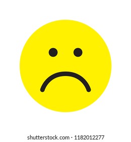 Sad face icon. Unhappy face symbol. Flat style. Smiley. Vector illustration.