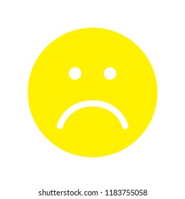Sad face icon. Unhappy face symbol. Smiley. Flat style. Vector illustration.