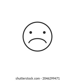 sad face icon. Vector illustration for graphic design, Web, UI, app.