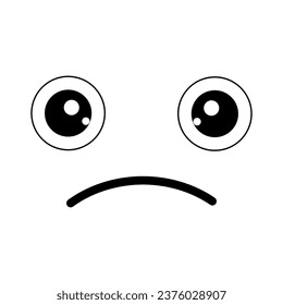 Sad face icon vector. Face illustration sign. Sadness symbol or logo.