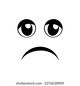 Sad face icon vector. Face illustration sign. Sadness symbol or logo.