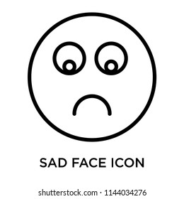 Sad face icon vector isolated on white background for your web and mobile app design, Sad face logo concept