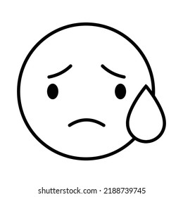 Sad Face icon vector, with tears