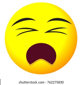 Sad face icon with yellow emoji symbol