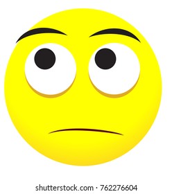 Sad face icon with yellow emoji symbol