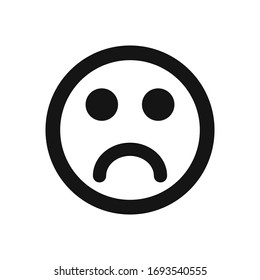 Sad face icons. Unhappy face symbols.