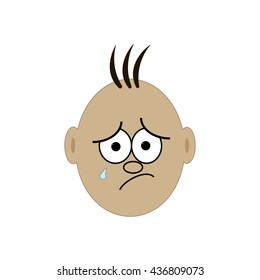 Sad face illustration. Emotional face. Vector illustration