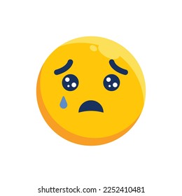 ilustración de cara triste con estilo plano