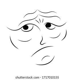 Sad Face Illustration, Vector Face - Powered by Shutterstock - Get 15% off with code: PIKWIZARD15