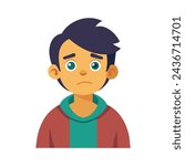 Sad face isolated flat vector illustration