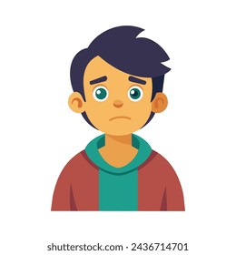 Sad face isolated flat vector illustration